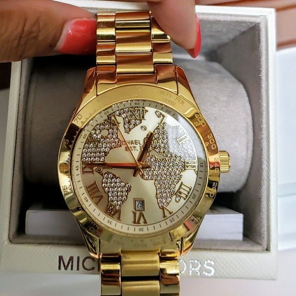 Michael kors globe watch Clearance